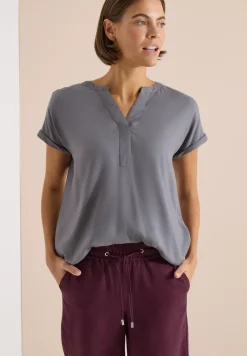 Blouse manches courtes à col fendu