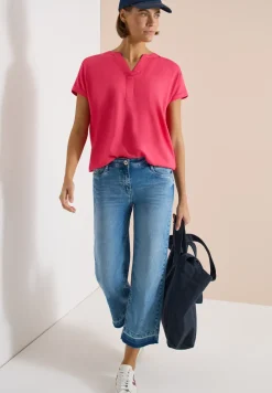 Blouse manches courtes à col fendu