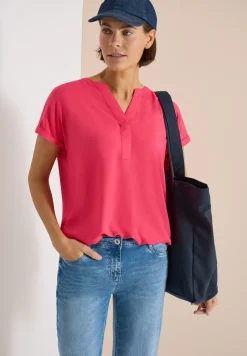 Blouse manches courtes à col fendu