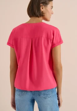 Blouse manches courtes à col fendu