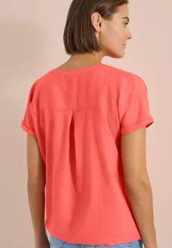 Blouse manches courtes à col fendu