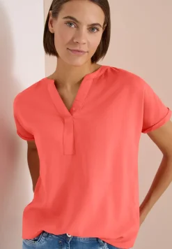 Blouse manches courtes à col fendu