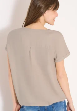 Blouse manches courtes à col fendu