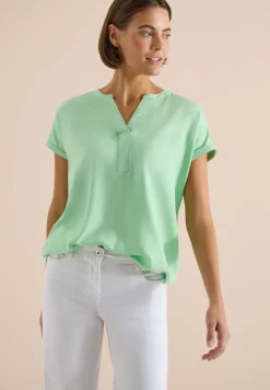 Blouse manches courtes à col fendu