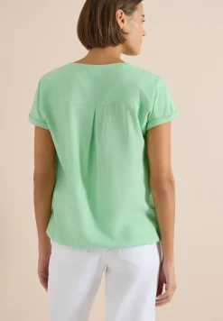 Blouse manches courtes à col fendu