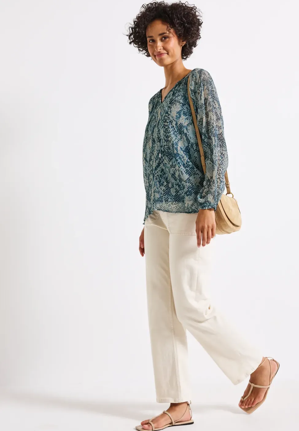 Blouse raglan en mousseline de soie