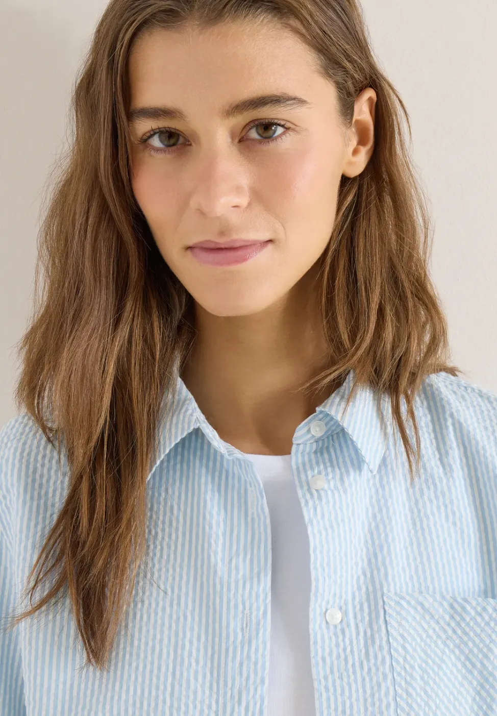 Blouse rayée en seersucker