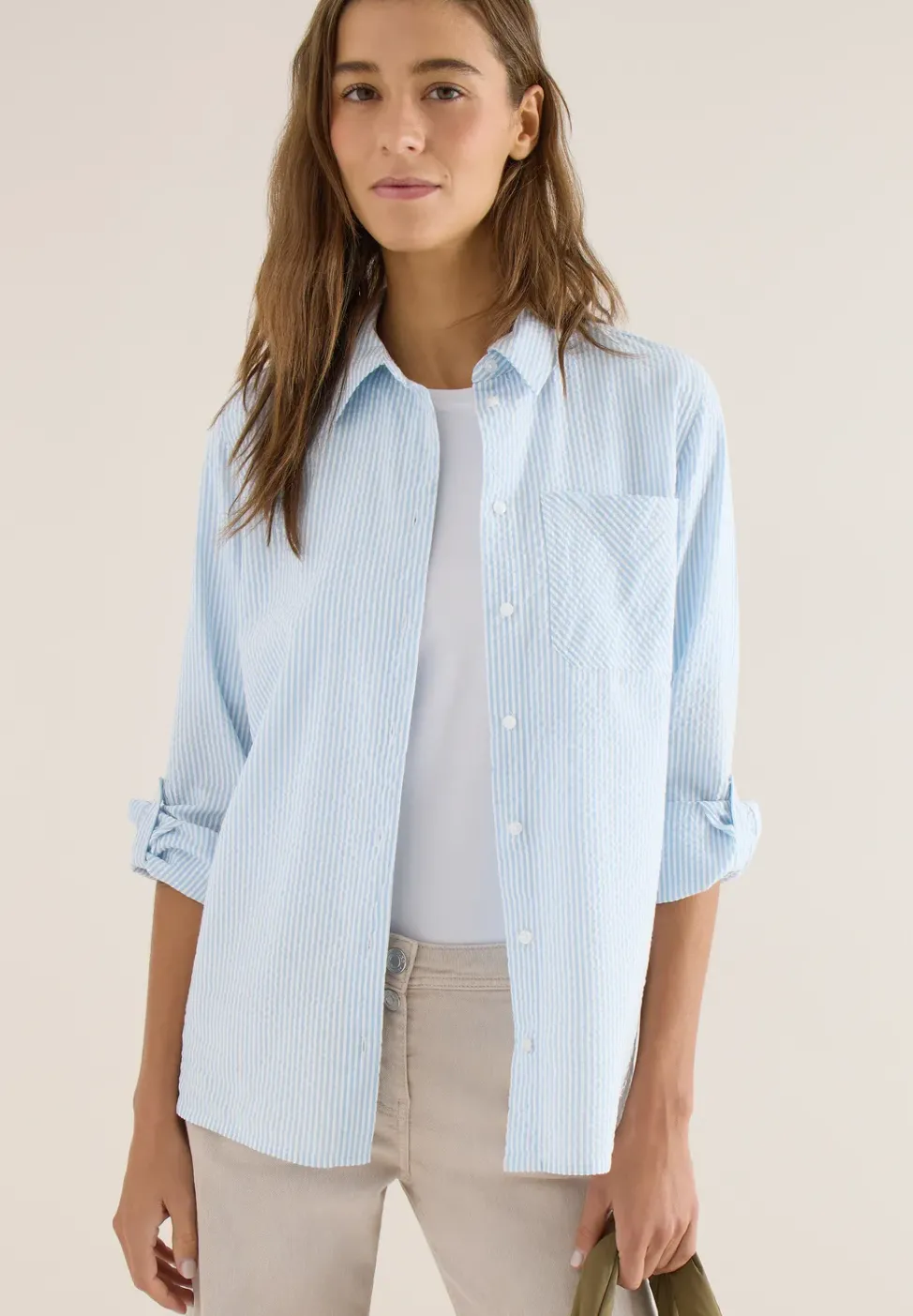 Blouse rayée en seersucker