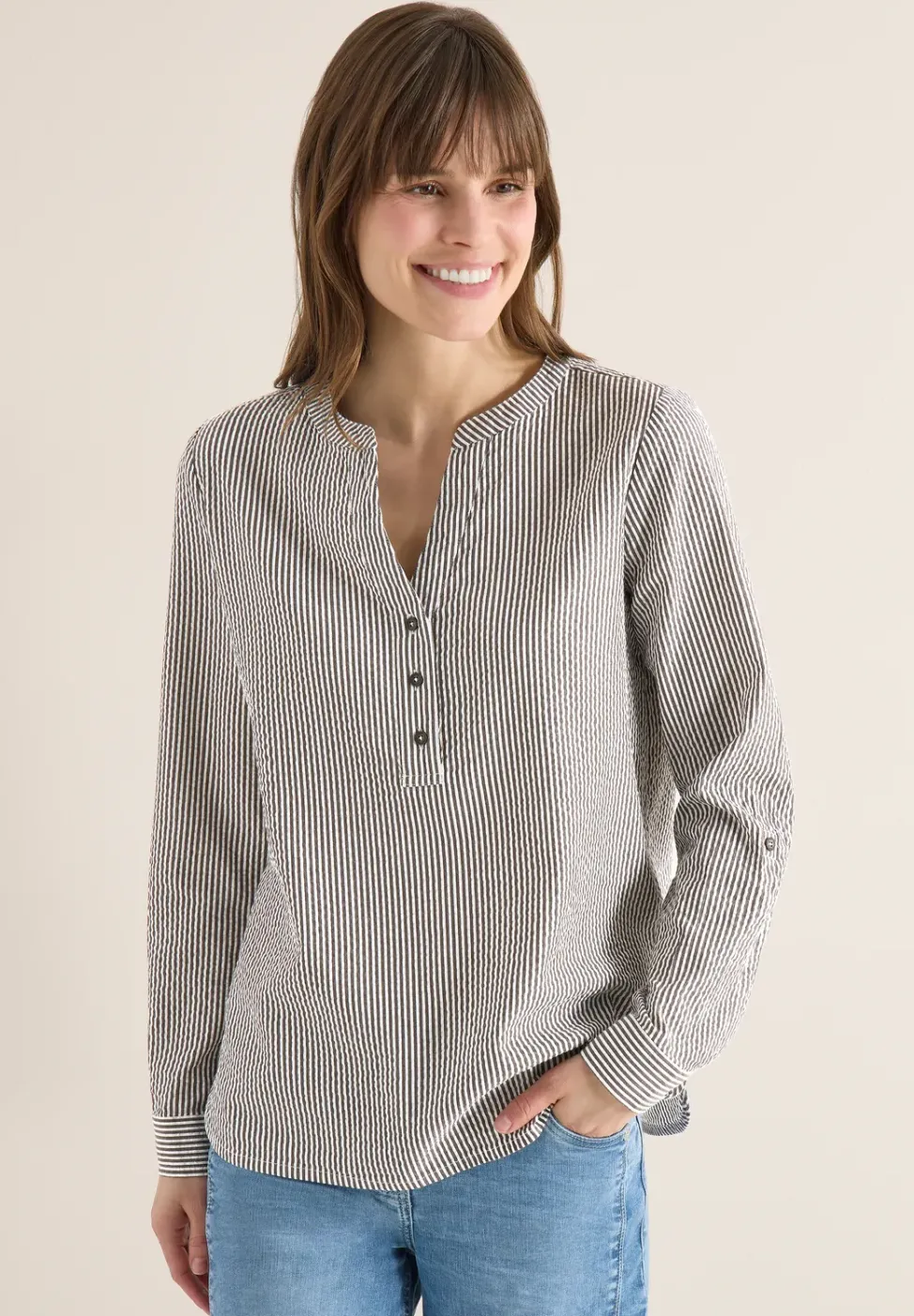 Blouse rayée en seersucker