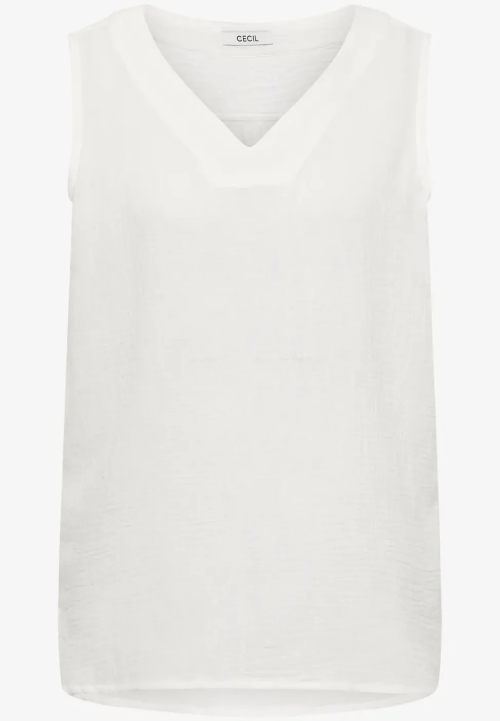 Blouse sans manches col V en mousseline
