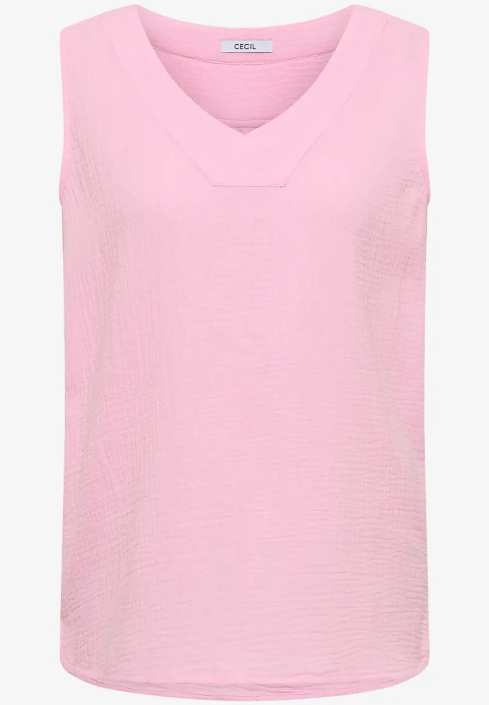 Blouse sans manches col V en mousseline