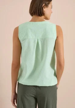 Blouse sans manches en seersucker