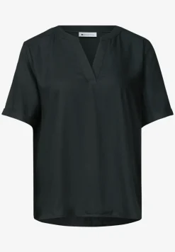 Blouse unie à col fendu