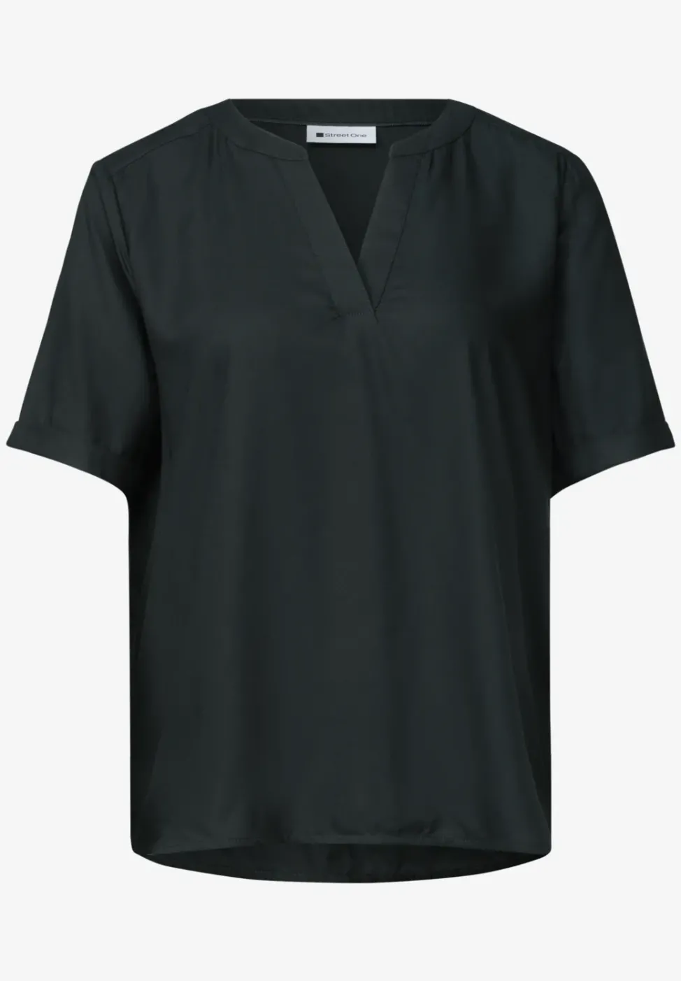 Blouse unie à col fendu
