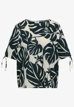 Blouse avec col rond et fronces