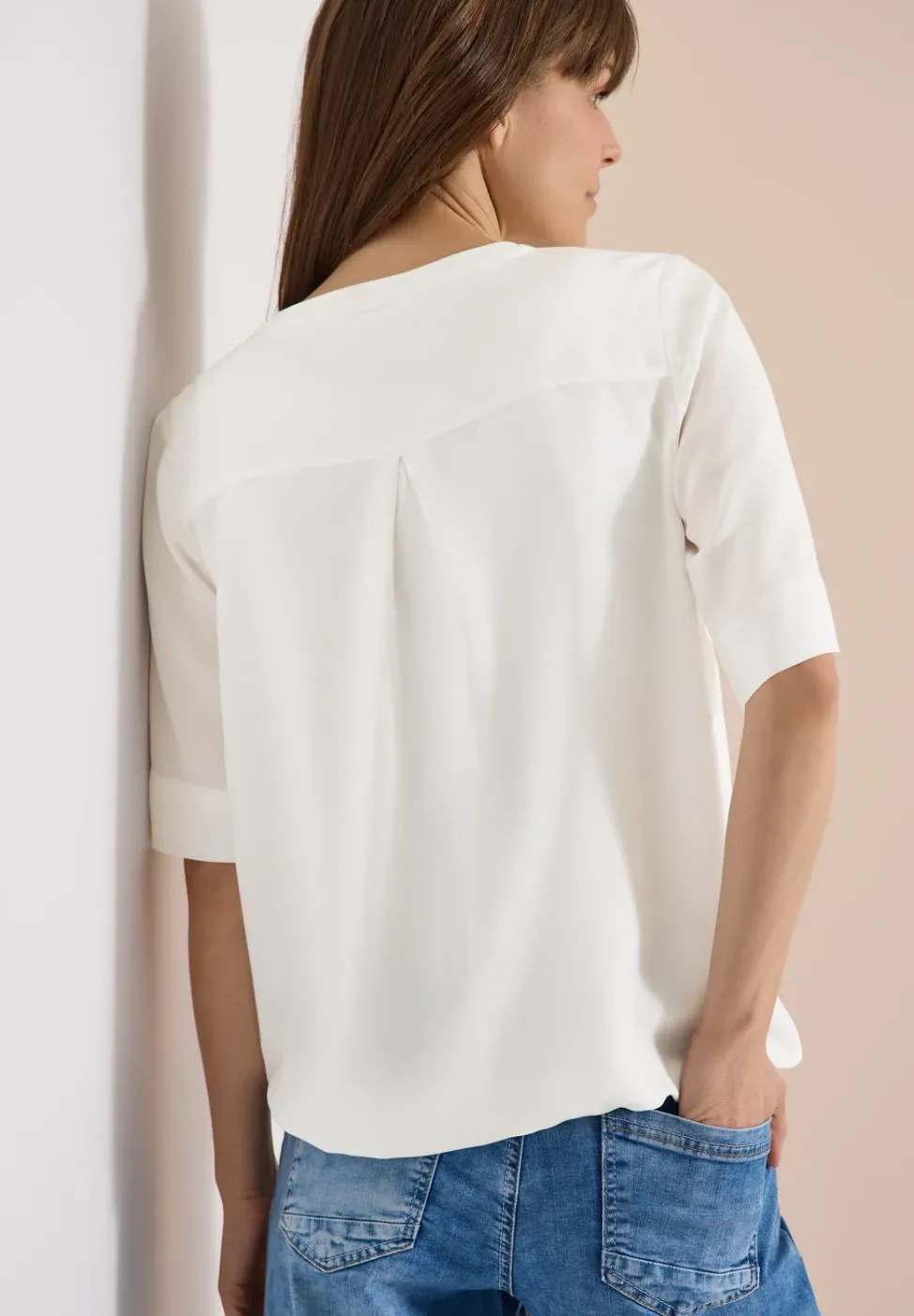 Blouse à manches 3/4 avec col fendu