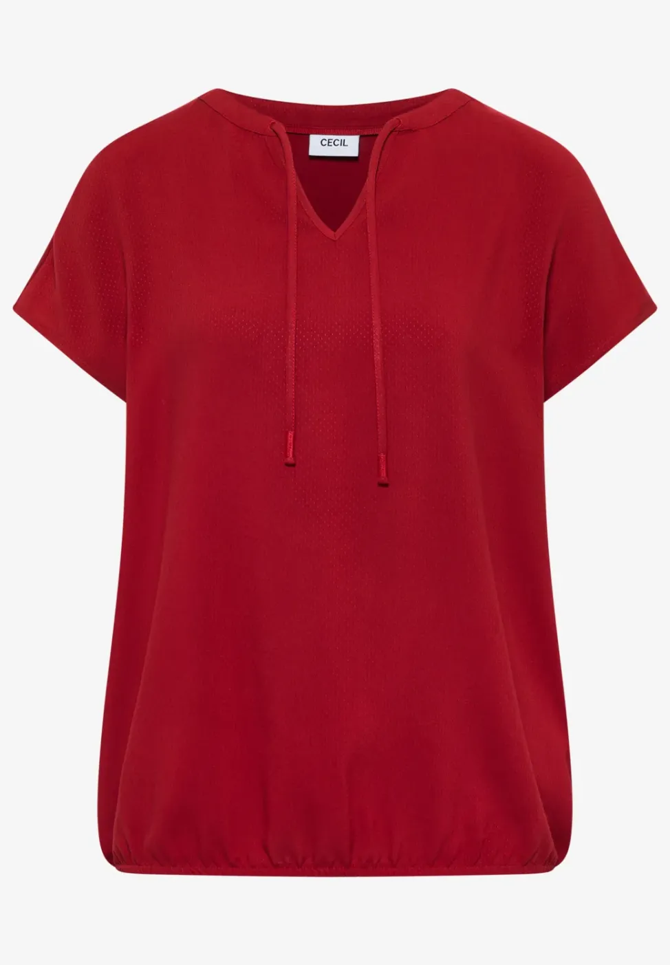 Blouse à manches courtes avec mélange de structures