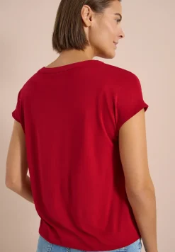 Blouse à manches courtes avec mélange de structures