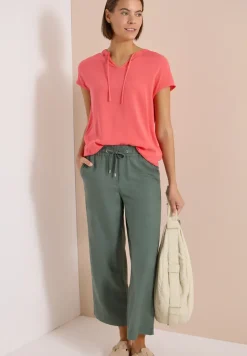 Blouse à manches courtes avec mélange de structures