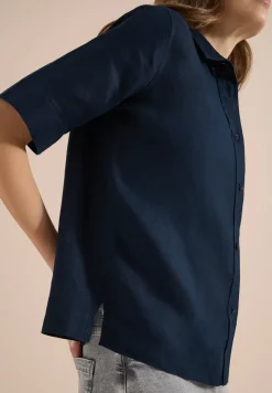 Blouse à manches courtes en pur lin