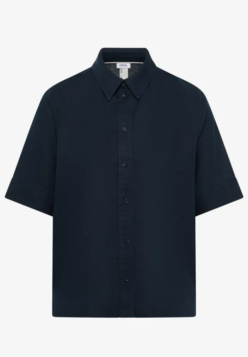 Blouse à manches courtes en pur lin