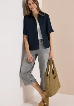 Blouse à manches courtes en pur lin