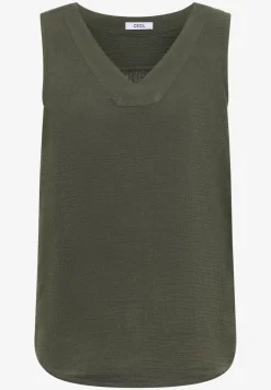 Blouse sans manches col V en mousseline