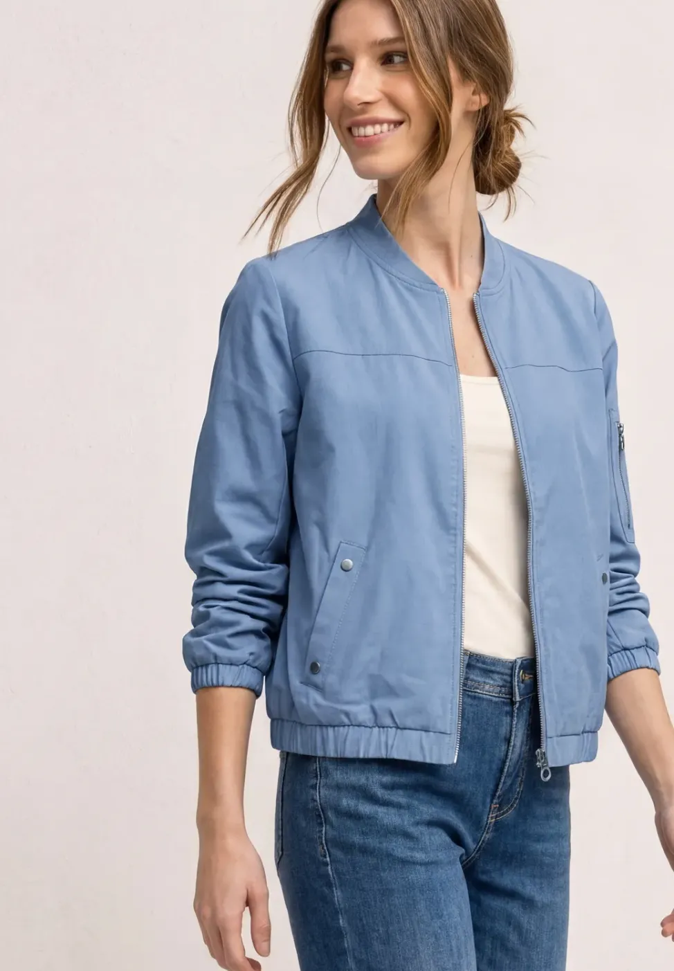 Blouson avec col rond et fermeture éclair