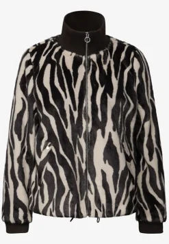 Blouson en fausse fourrure zébrée