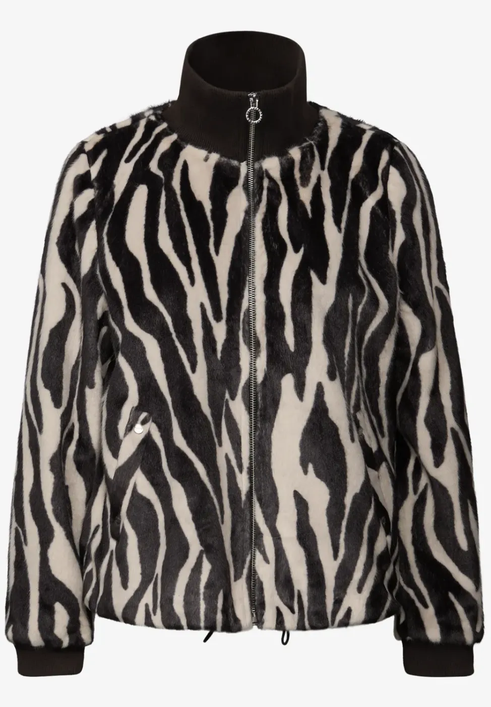 Blouson en fausse fourrure zébrée