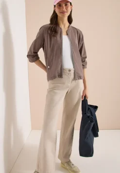 Blouson en seersucker à fermeture zip