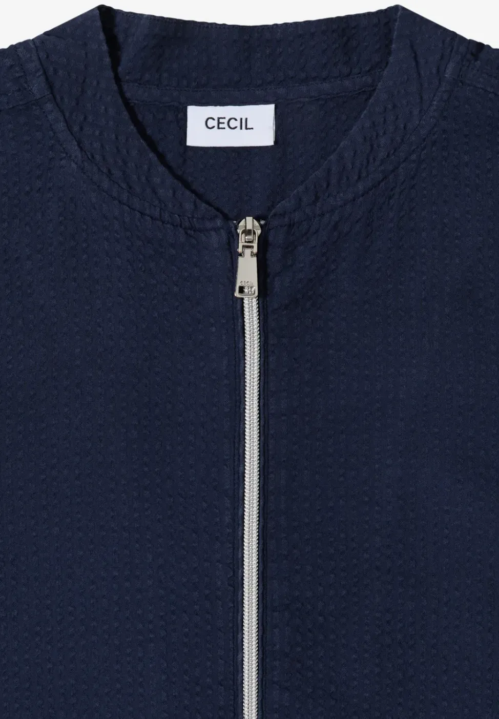Blouson en seersucker à fermeture zip