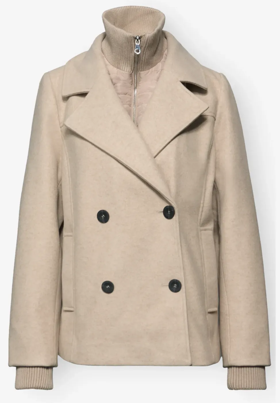 Caban aspect laine avec gilet amovible