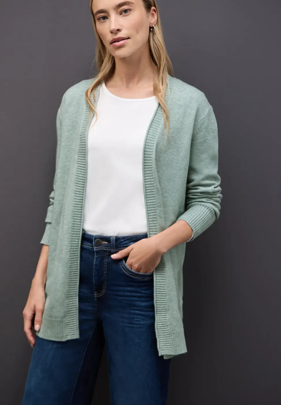 Cardigan avec bord roulé