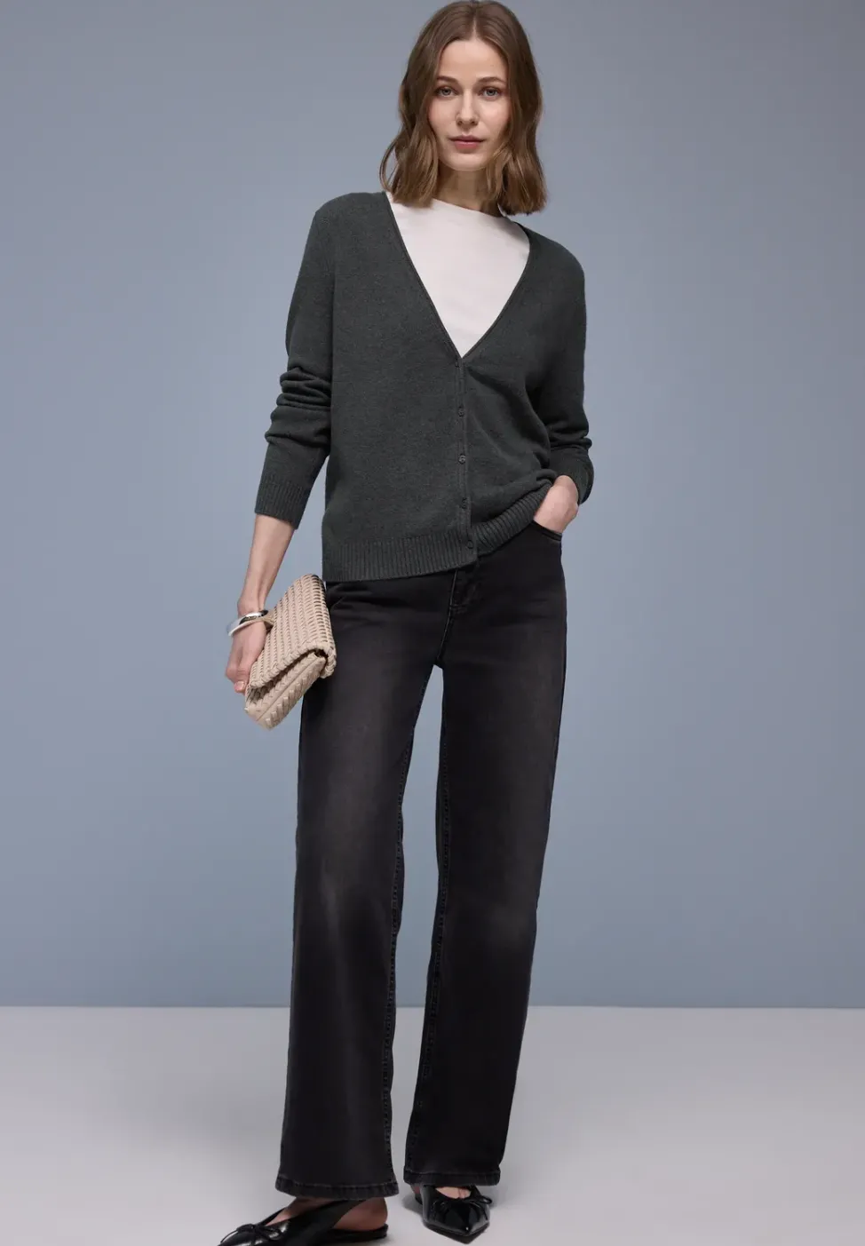 Cardigan douillet à col en V