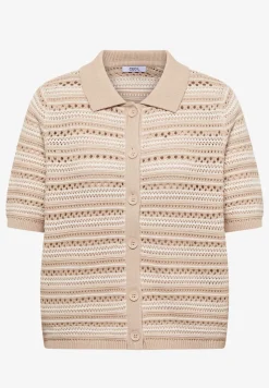 Cardigan à manches courtes avec col polo