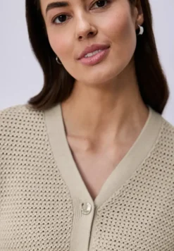 Cardigan à manches courtes avec col en V et structure