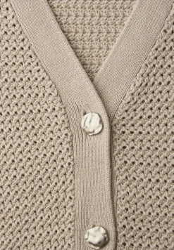 Cardigan à manches courtes avec col en V et structure