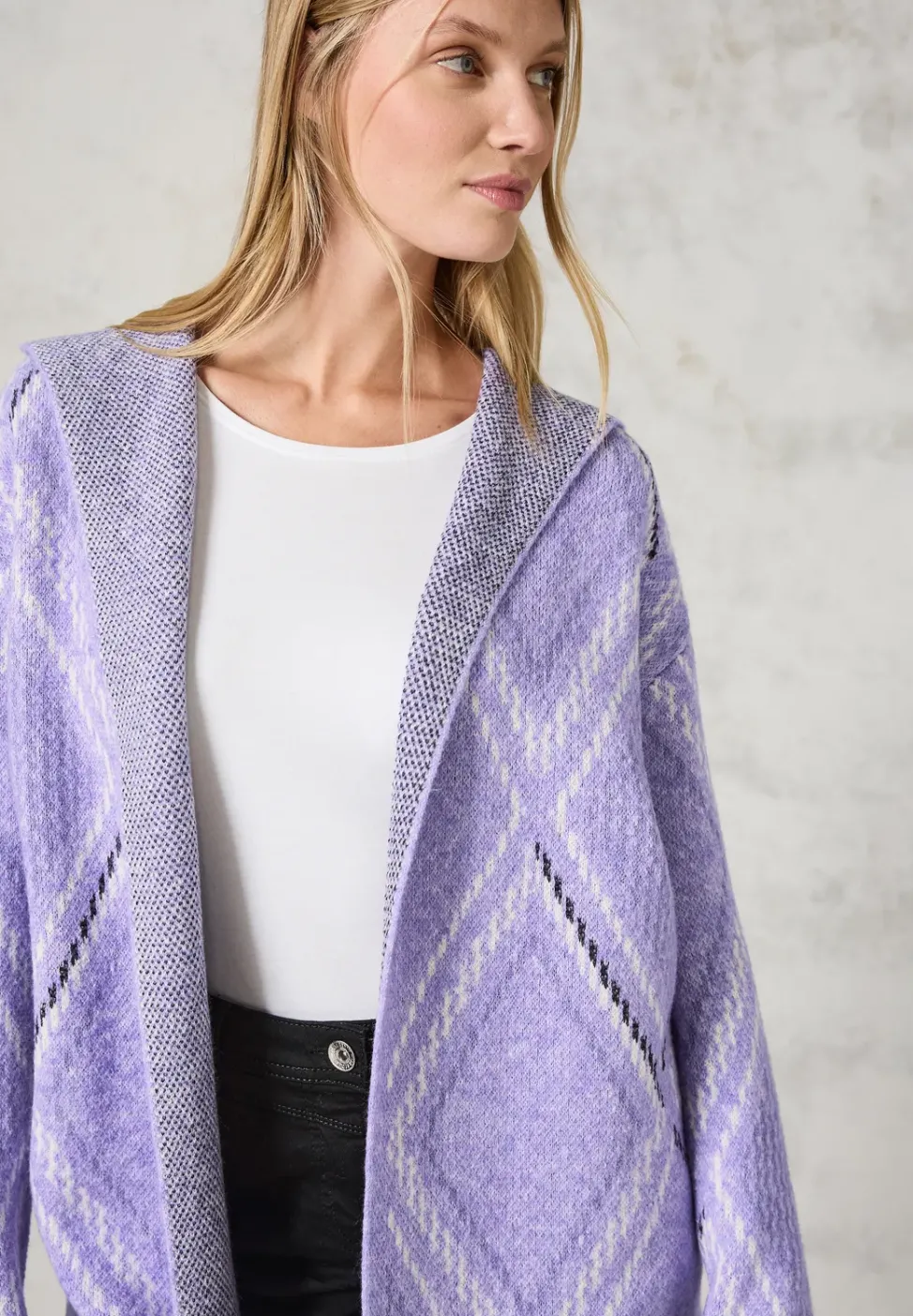 Cardigan ouvert avec capuche