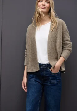 Cardigan ouvert en fil de plume