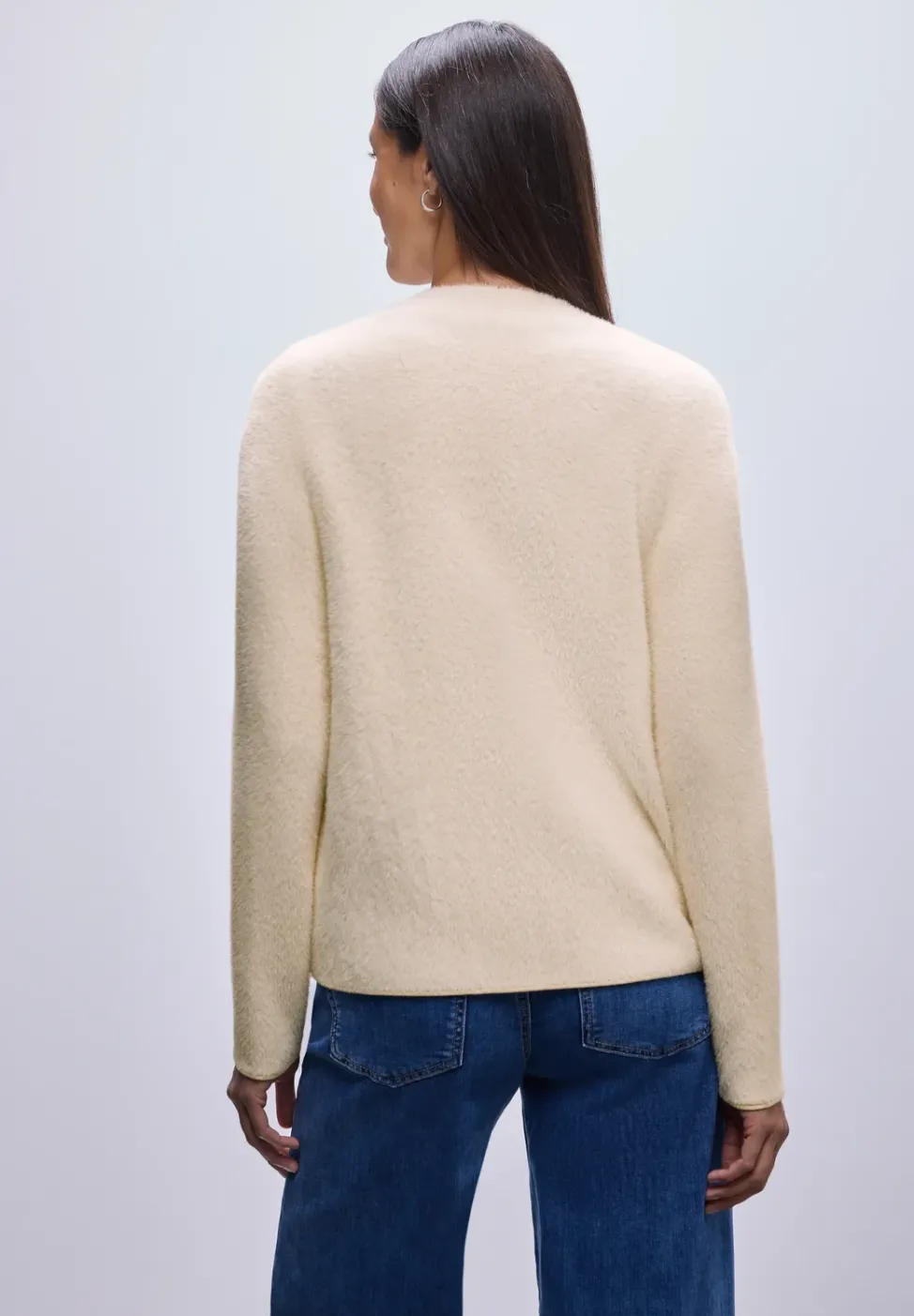 Cardigan ouvert en fil de plume