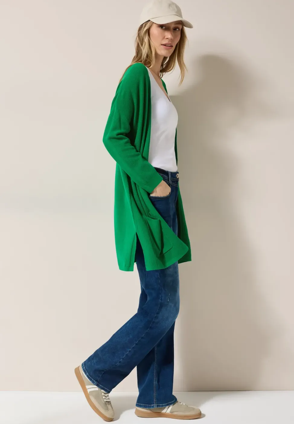 Cardigan ouvert en maille fine