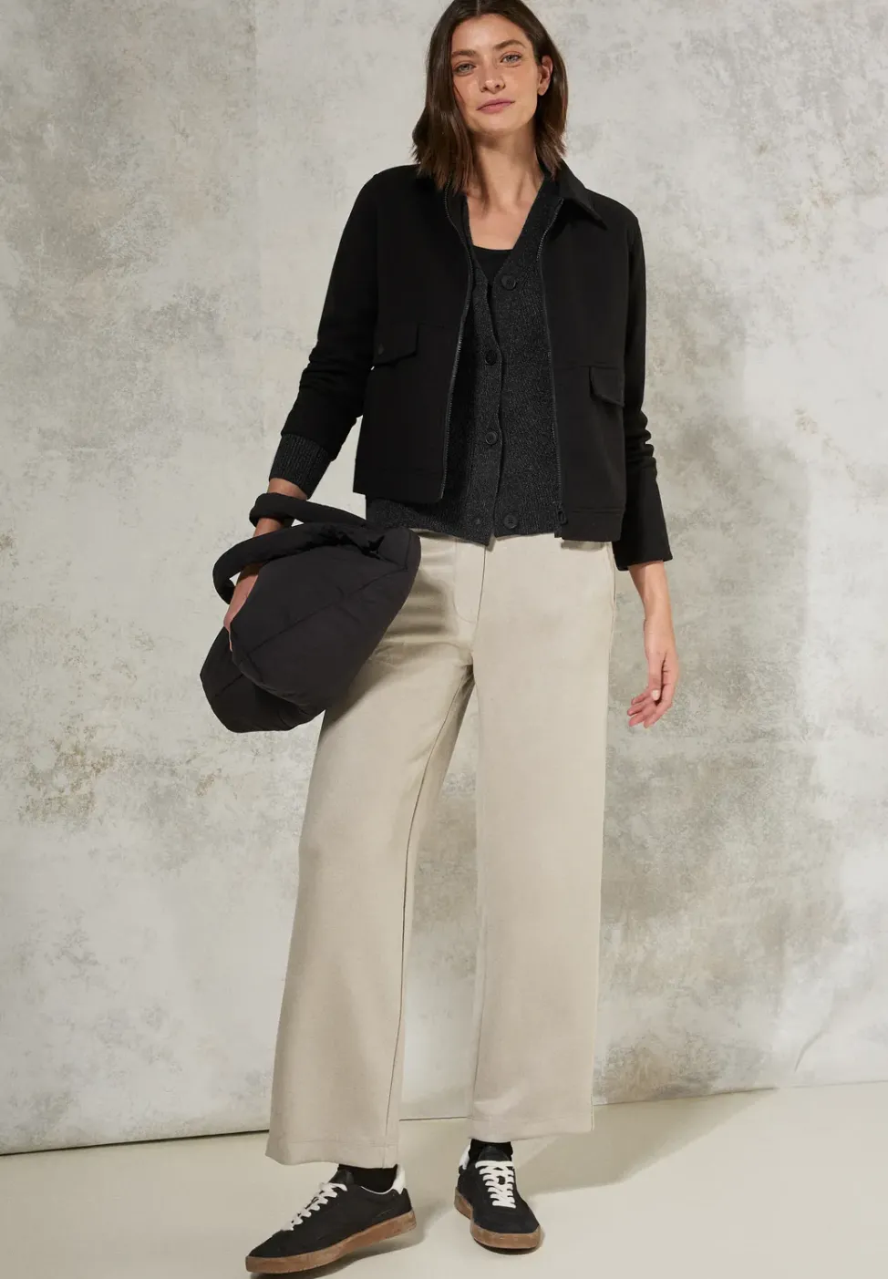 Cardigan à structure mixte