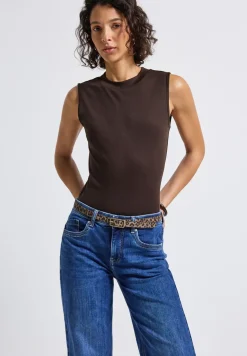 Ceinture fine en similicuir imprimé léopard