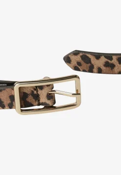 Ceinture fine en similicuir imprimé léopard