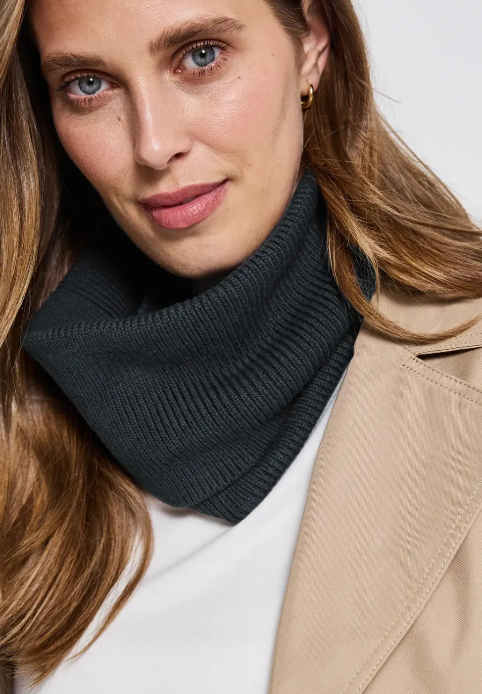 Écharpe loop en tricot côtelé