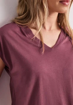 Chemise à épaules tombantes et col en V