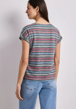 Chemise à rayures épaules Tombantes
