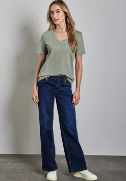 Chemise basique à col en V