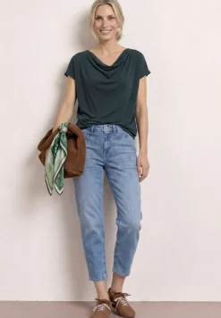Chemise dropped shoulder avec cascade sur le devant
